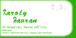 karoly havran business card